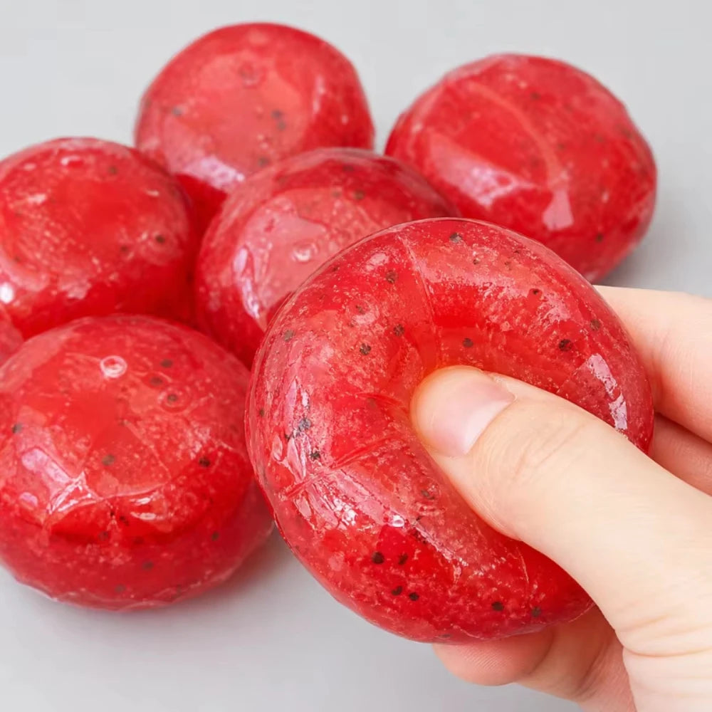 Handmade Watermelon Slushy Squishy Toy Soft Slow Rebound Stress Relief ADHD Squeeze Toy Realistic Fruit  Model Adult Gift