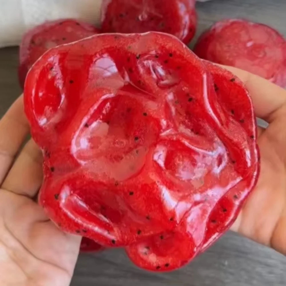 Handmade Watermelon Slushy Squishy Toy Soft Slow Rebound Stress Relief ADHD Squeeze Toy Realistic Fruit  Model Adult Gift