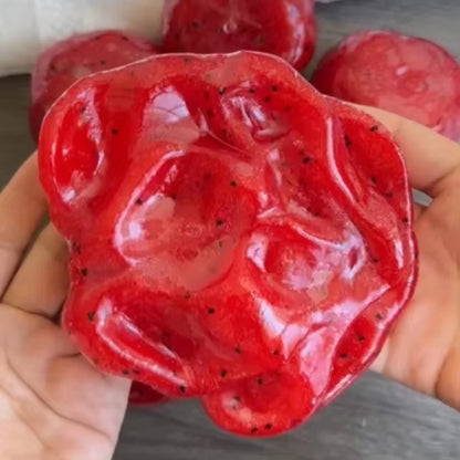 Handmade Watermelon Slushy Squishy Toy Soft Slow Rebound Stress Relief ADHD Squeeze Toy Realistic Fruit  Model Adult Gift