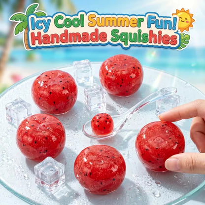 Handmade Watermelon Slushy Squishy Toy Soft Slow Rebound Stress Relief ADHD Squeeze Toy Realistic Fruit  Model Adult Gift