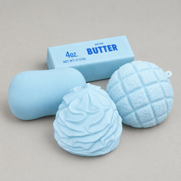 Blue Squishy Collection - Soap, Butter, Cream & Pineapple Bun 4-in-1 Bundle product visual 1