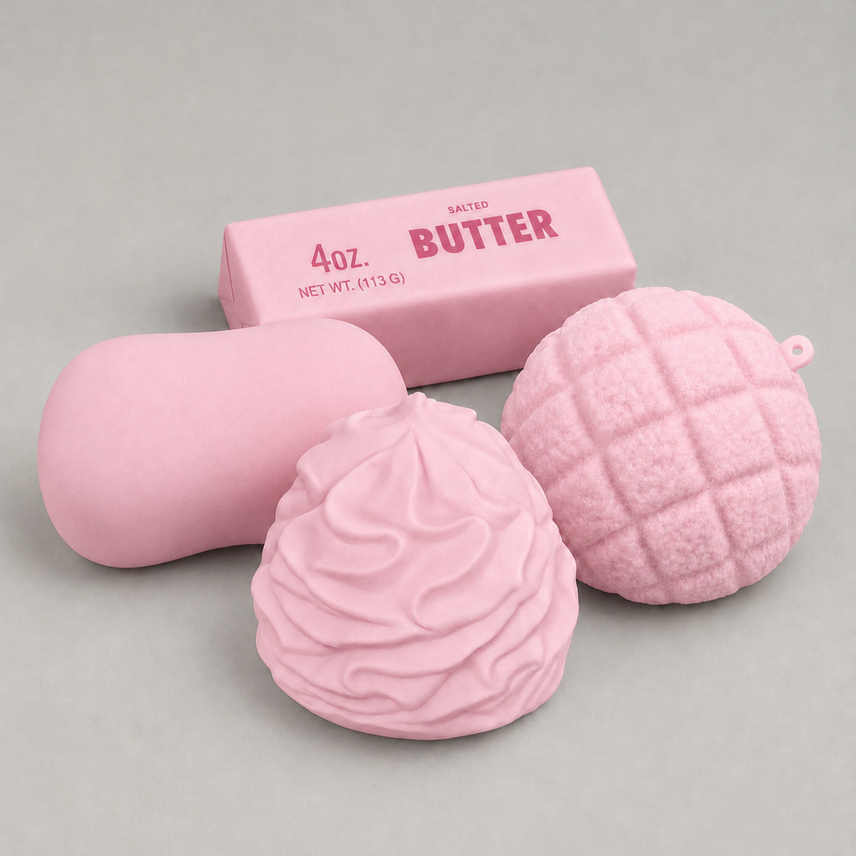 Pink Squishy Collection - Soap, Butter, Cream & Pineapple Bun 4-in-1 Bundle product visual 1